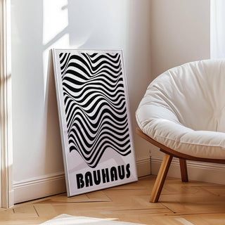 Abstract graphic art print with structured lines and visual rhythm