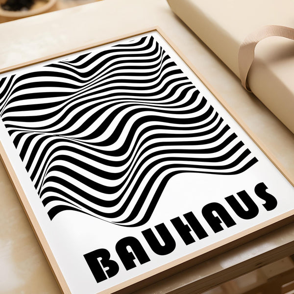Premium matte graphic art print in minimal black and white style