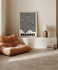 Black and white modern art prints Bauhaus geometric wall poster.