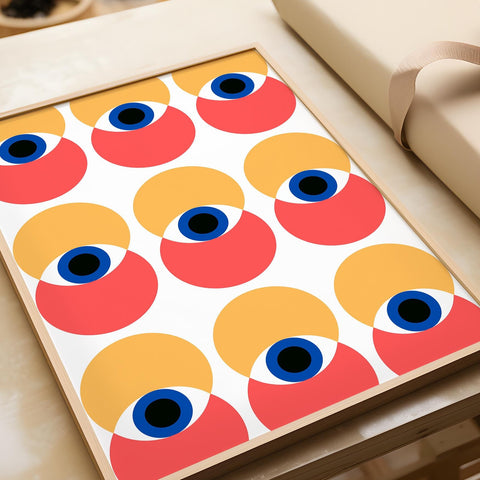 Abstract wall art print in Bauhaus style for home decor