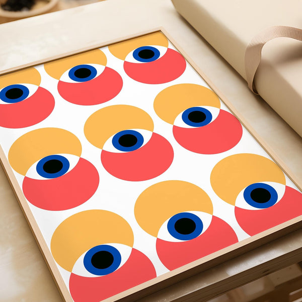 Striking wall art eye print for eclectic modern interiors