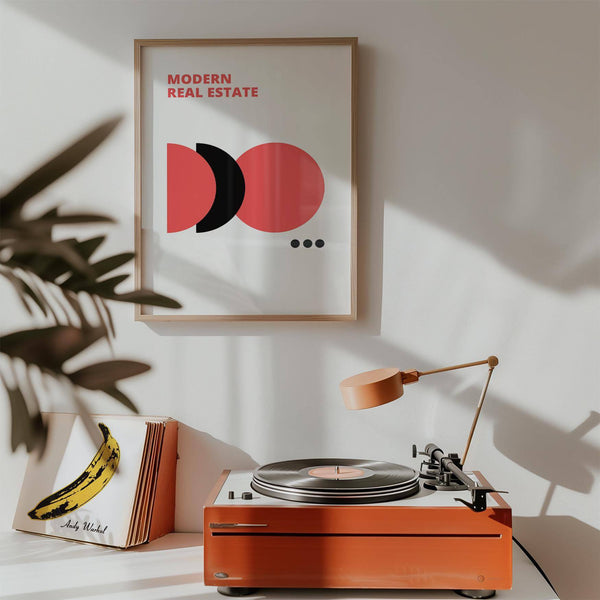 Striking contemporary red black and white wall art perfect for minimalist decor styles