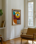 Abstract eye Bauhaus design with modern geometric elements.