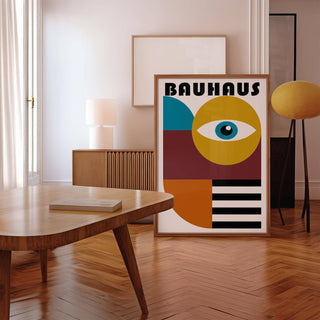 Vintage-style retro wall art with geometric balance and contrast