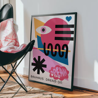 Maximalist wall art inspired by Bauhaus and contemporary styles