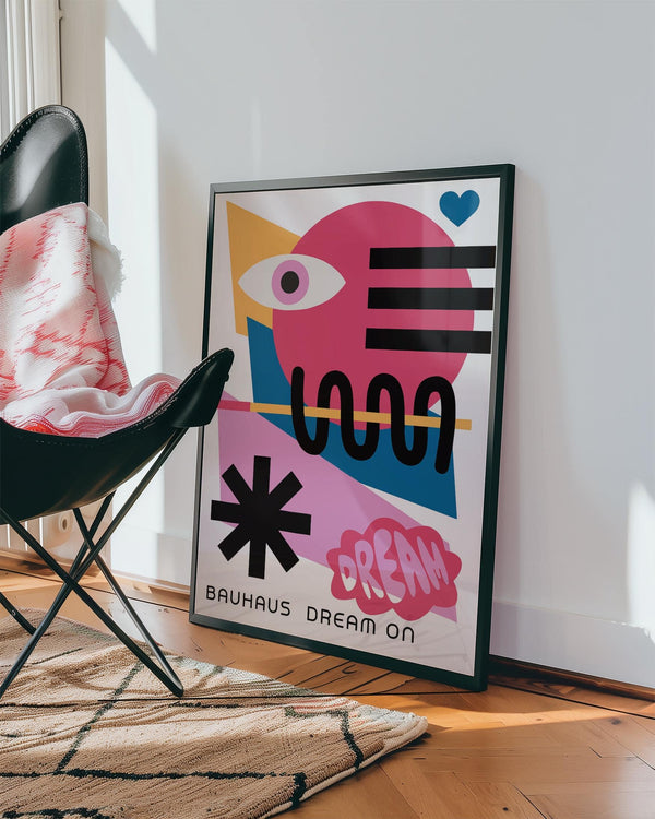 Maximalist wall art inspired by Bauhaus and contemporary styles