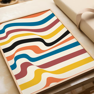 Unique art work for wall poster combining movement and structured shapes