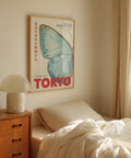 Large Tokyo 1977 butterfly poster for home decor.