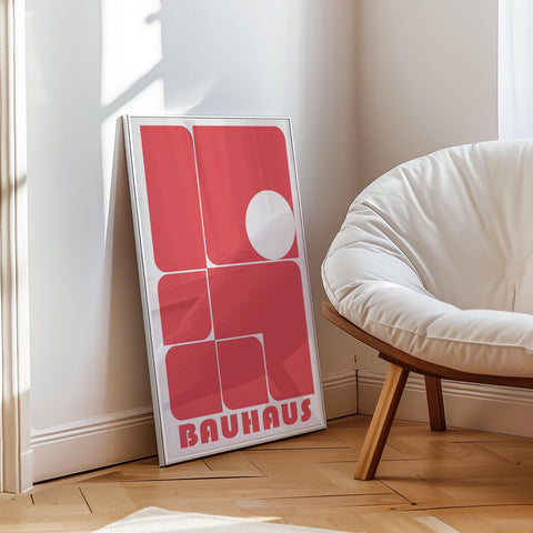 Bauhaus abstract geometric poster for modern living room decor