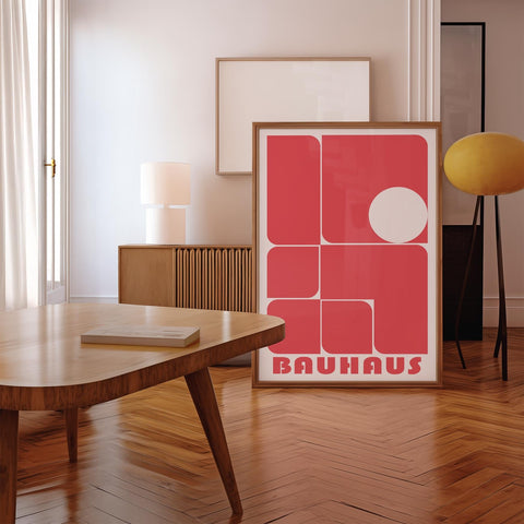 Abstract geometric art print with Bauhaus design