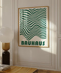 Modern green Bauhaus abstract poster for minimalist home decor