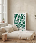 Bold green geometric Bauhaus wall art for modern interiors