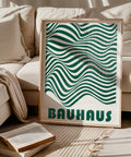 Green modern home decor Bauhaus poster for stylish living rooms