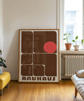 Industrial design Bauhaus block print in brown tones