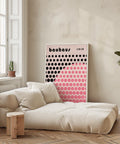 Pink circle pattern poster for girls&#39; bedroom decor