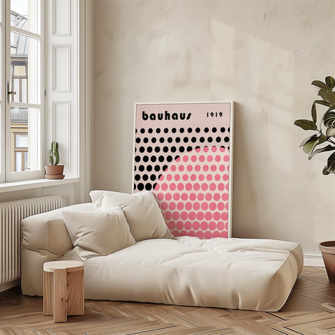 Pink circle pattern poster for girls&#39; bedroom decor