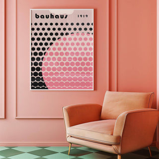 Bauhaus print poster with geometric abstraction and symmetry