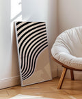 Minimalist wavy lines print for living room decor