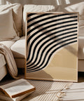 Trendy minimalist poster with wavy lines for living room