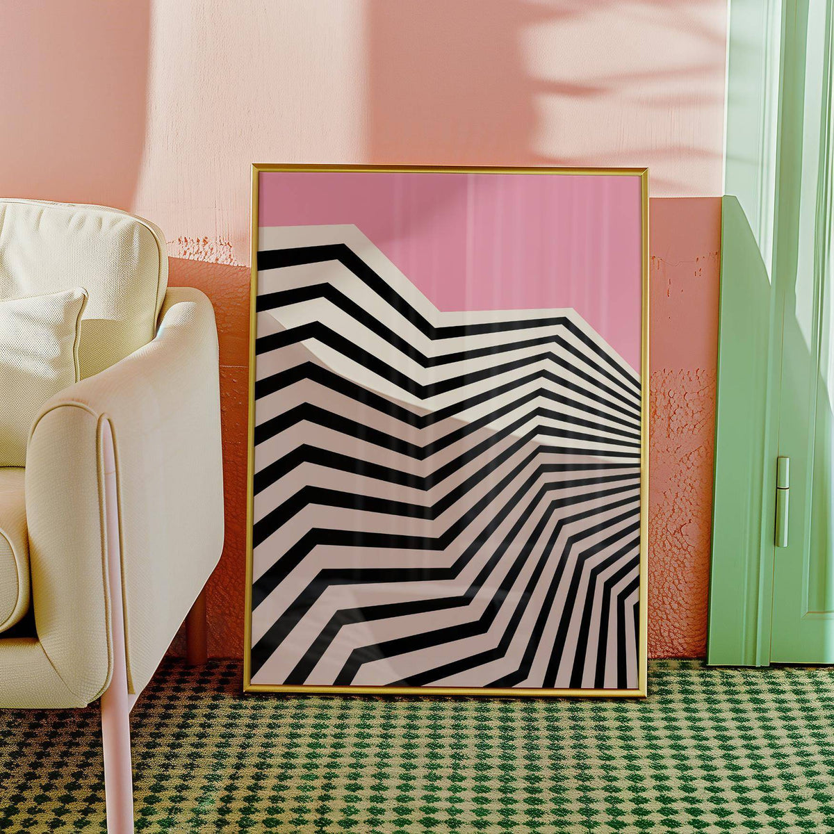 Large wavy wall art suitable for statement walls