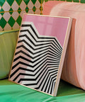 Trendy geometric wall art in pink and black for stylish interiors