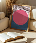 Polka dot sunset wall art for stylish living room interiors