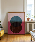 Modern abstract poster featuring sunrise and sunset circles