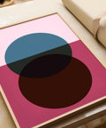 Abstract circles representing sunrise and sunset in modern poster design