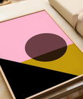 Modern art print of sunrise with geometric shapes