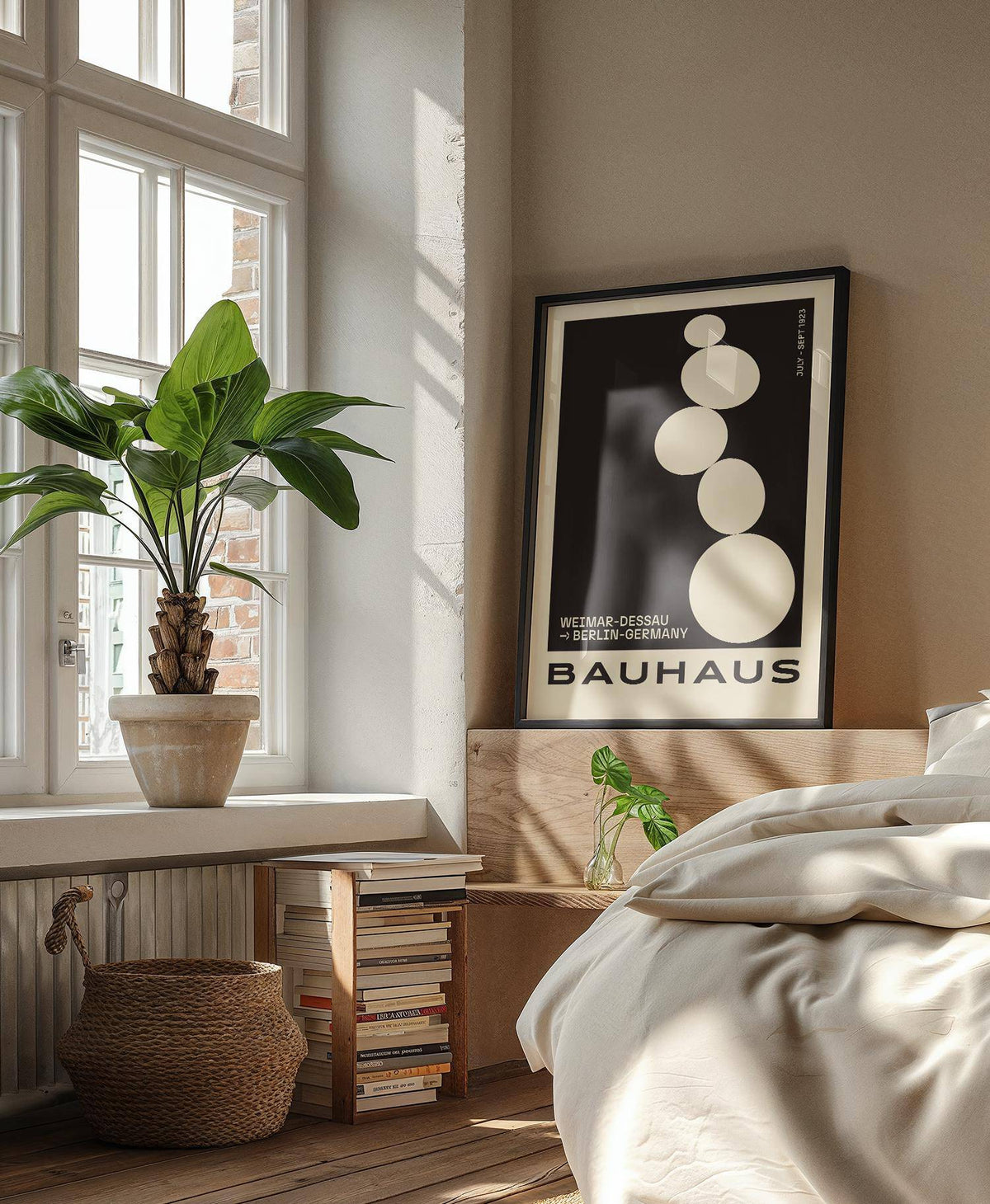 Abstract balancing stones wall art inspired by Bauhaus