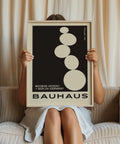 Stack of stones black and cream Bauhaus poster.