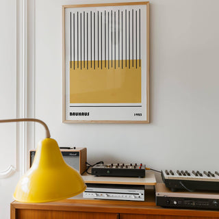 Abstract modern geometric art with a rhythmic line composition