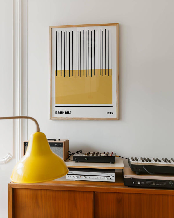 Abstract modern geometric art with a rhythmic line composition