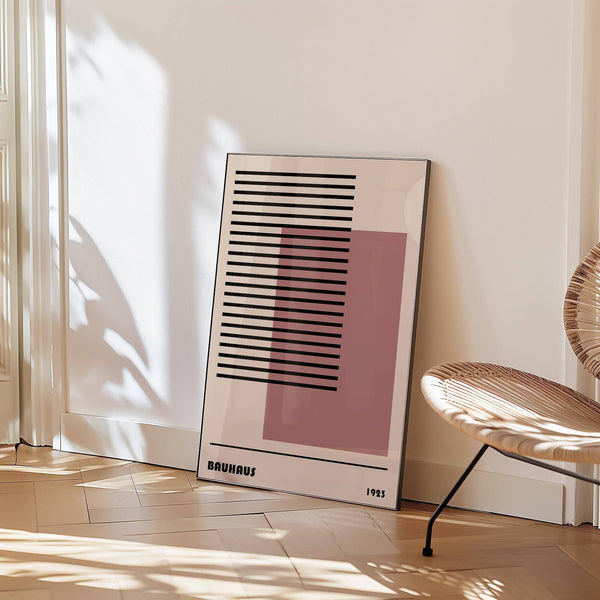 Bauhaus 1923 art with bold lines and structured forms