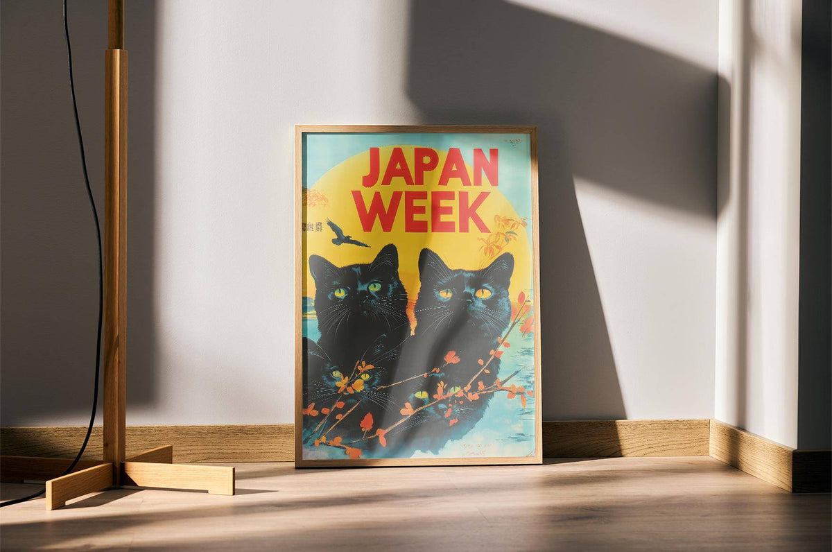 Nostalgic retro wall prints with vibrant colours perfect for modern interiors