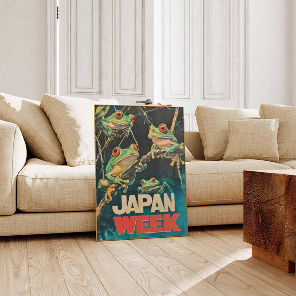 colourful japanese frog prints for modern spaces