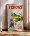 Vibrant Japan Week Tokyo frog poster for home decor.