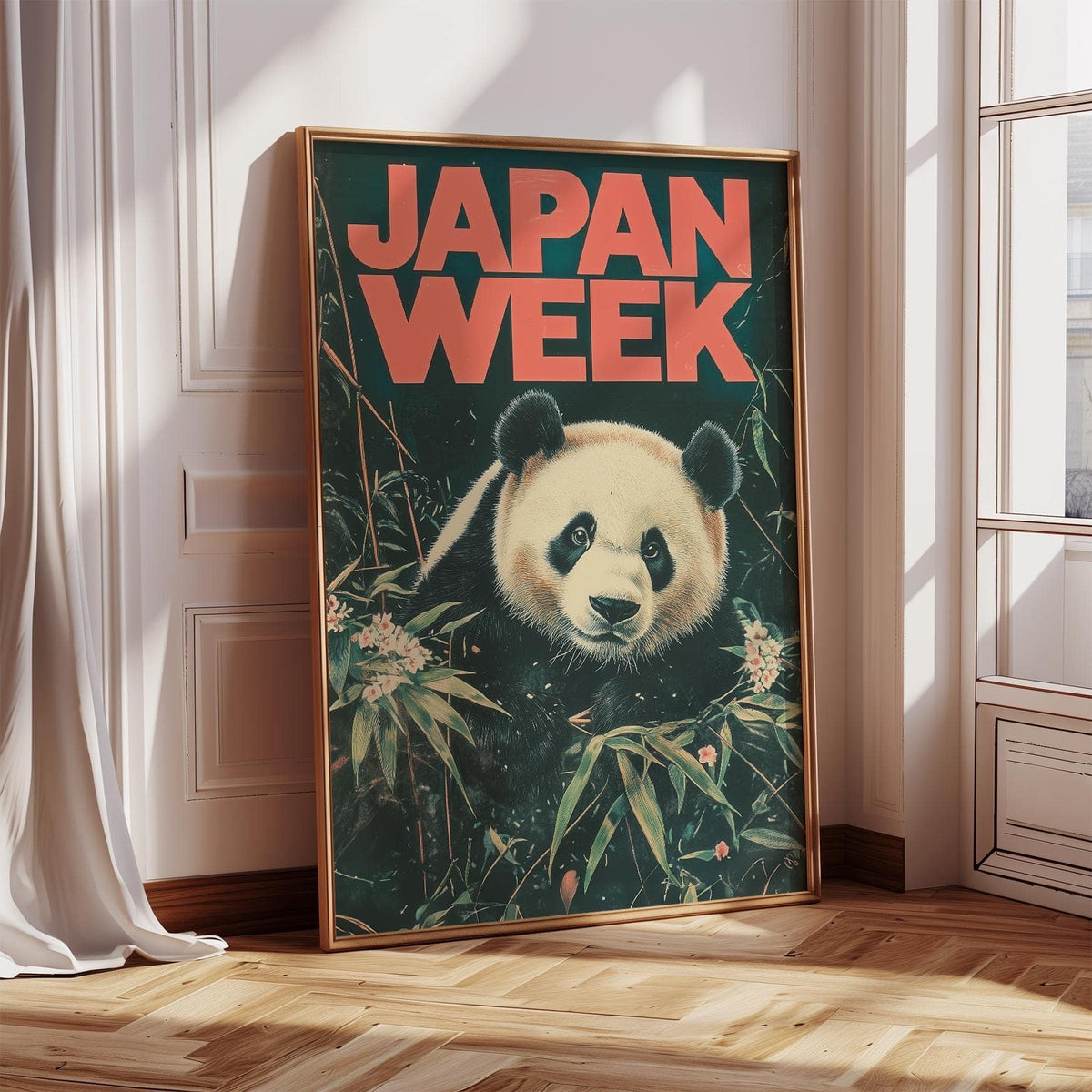 Japanese panda art with intricate and vibrant details
