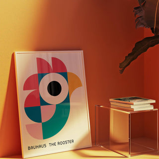 Nursery styled with colourful Bauhaus-inspired geometric pattern art