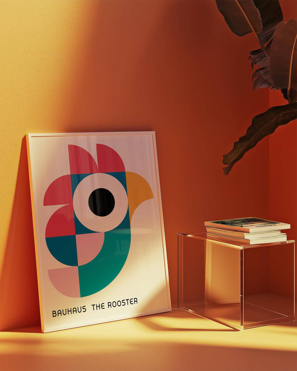 Nursery styled with colourful Bauhaus-inspired geometric pattern art