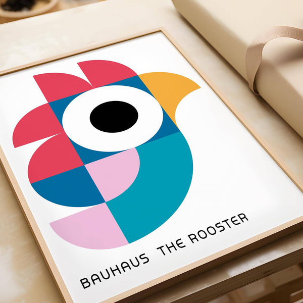 Close-up of matte print finish on vibrant geometric pattern art