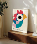 Fun minimalist rooster poster for children’s bedroom