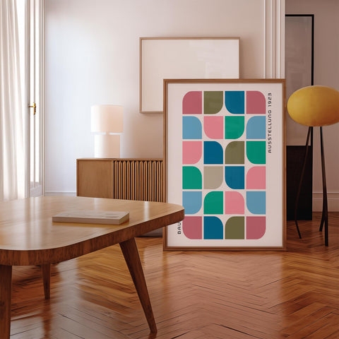 Modern Bauhaus block design poster for bedroom walls