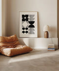 Modern black and white abstract geometric poster