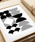 Black and white geometric abstract art print