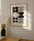 Black and white Bauhaus geometric abstract art