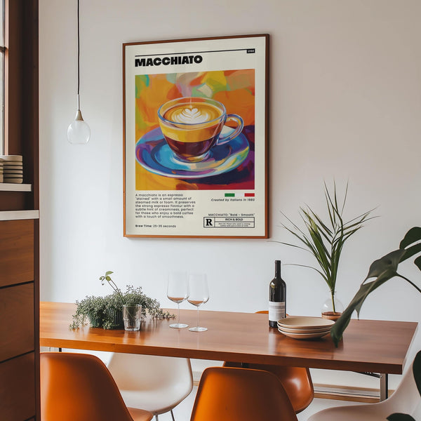 Espresso drink illustration in stylish coffee poster format