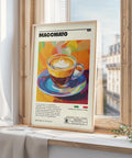 Multi-coloured coffee shop poster for kitchen.