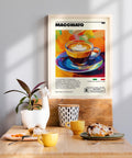 Macchiato coffee art for café or dining space.