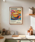 Cappuccino coffee lovers wall art for kitchen.